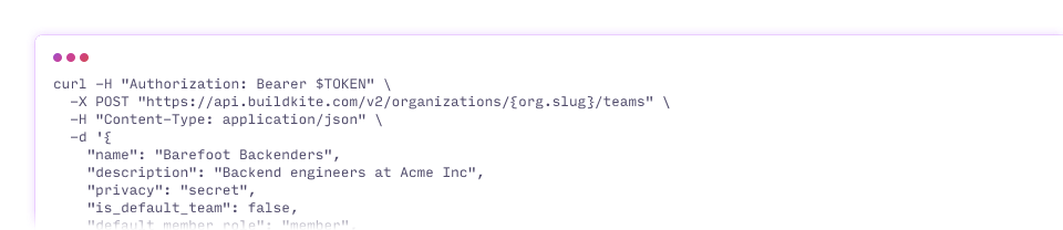 Manage teams through the REST API